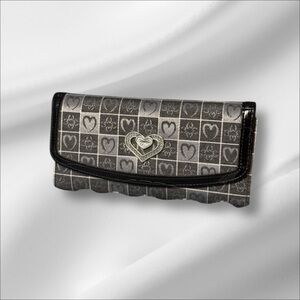 NWOT Brighton Black and Gray Heart Wallet
